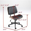 VINGLI Wide Curved Seat&Back Armless Home Office Chair,Ergoromic Adjustable-Height Desk Chair,Stylish Walnut Task Chair,PU - 2 of 4