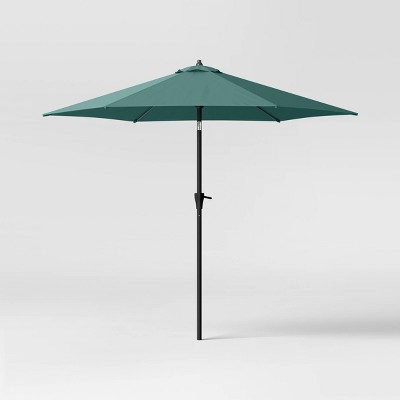 9' Round Outdoor Patio Market Umbrella with Black Pole - Threshold™