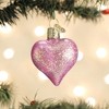 Old World Christmas Blown Glass Ornament for Christmas Tree, Heart Pink - 3 of 3