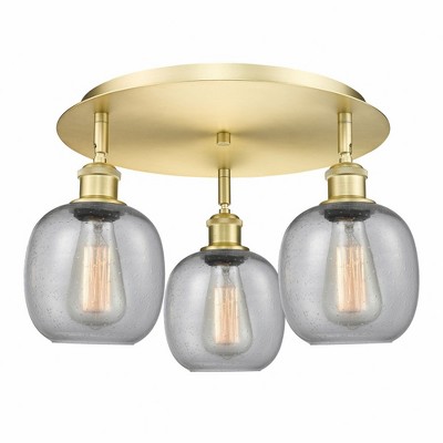 Belfast - 3 Light Flush Mount In Industrial Style-9.5 Inches Tall and 17.75 Inches Wide