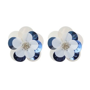 Unique Bargains Sequins Flower Shoelace Charms Transparent Blue 1 Pair - 1 of 4