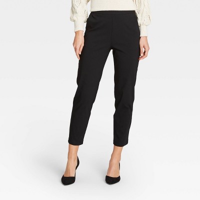 black slim cropped trousers