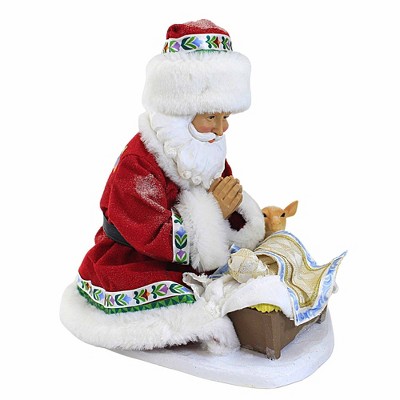 Santa and Baby Jesus Resin Winter Figurine, 14-inch