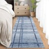 2x6 Geometric Machine Washable Runner Rug with Non-Slip Backing Narrow Plaid Stain-Resistant Indoor Carpet for Hallway Entryway Kitchen Laundry Room - 3 of 4