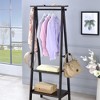 59" Tall Wooden Garment / Coat Rack, Dark Espresso - 3 of 4