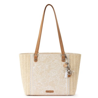 Sakroots Women's Medium Tote White Flower Blossom