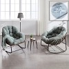 Dolonm Outdoor Rattan Rocking Chair with Padded Cushion, Oversized Recliner Rocker for Porch, Patio, Garden, Living Room, 250lbs Capacity - 4 of 4