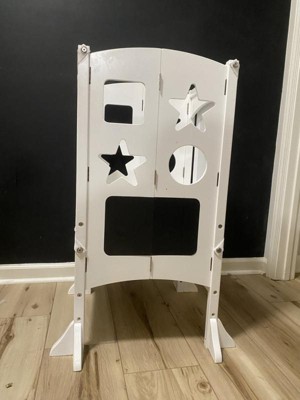 Guidecraft Contemporary Kitchen Helper Toddler Step Stool - Ivory