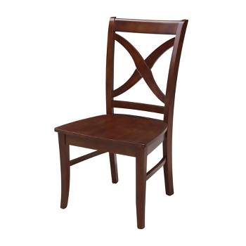 Set of 2 Vineyard Curved X-Back Chairs Espresso - International Concepts