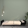 vidaXL Black Velvet 2-Seater Sofa Bed - Convertible Loveseat Sleeper Couch, Sturdy Wooden Frame, Versatile Furniture for Home and Office - 2 of 4