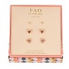 FAO Schwarz Gold Tone Reindeer and Heart Trio Earring Set - 2 of 2