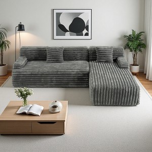 110" Cloud L-Shaped Modular Sectional Sofa with Pillows - 1 of 4