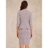 INSPIRE CHIC Women's Tweed Business Button Down 3/4 Sleeve Jacket Pencil Skirt Suit 2-Piece Set - 4 of 4