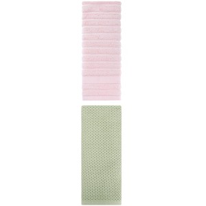 REGALWOVEN Solid Cotton Decorative Hand Towels for Bathroom Hotel and Spa 14" x 30"/13" x 30" 2 Pcs - 1 of 4