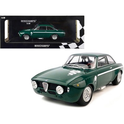 1971 Alfa Romeo GTA 1300 Junior Green with White Stripes and Graphics Limited Ed to 350 pcs 1/18 Diecast Model Car by Minichamps