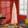 7ft Pencil Christmas Tree, Slim Artificial Christmas Tree with Snow Flocked Branches and Warm White LED Lights - 4 of 4