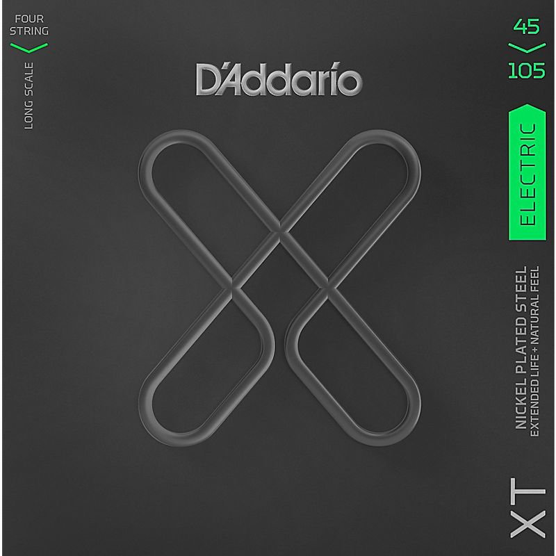 D'Addario XT Nickel Plated Steel Long Scale Electric Bass Strings, Light Top/Medium Bottom, 45-105, 1 of 3