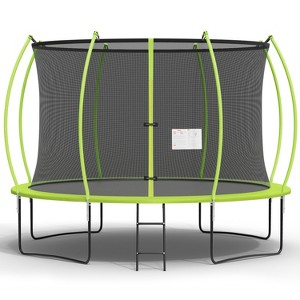 FDW 8/10/12/14FT Trampoline with Enclosure Net Outdoor Jump Rectangle Trampoline - ASTM Approved-Combo Bounce Exercise Trampoline - 1 of 4