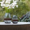 Grey Glass Vase with Natural Wood Accent 7.5"H - 3 of 3