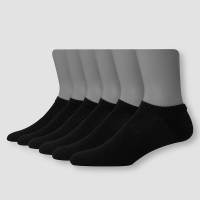 Hanes Premium Men's X-Temp Performance Lightweight Liner Socks 6pk - Black