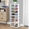 Tangkula 7-Tier Shoe Rack Free Standing Shelf Storage Modern Shoe Rack Organizer Brown/Black/White - 2 of 4