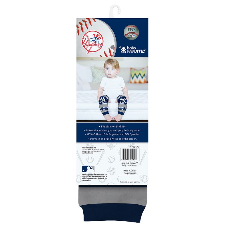 Baby Fanatic Officially Licensed Toddler & Baby Unisex Crawler Leg Warmers - MLB New York Yankees, 2 of 7