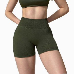 Anna-Kaci Active Women's High Waist Compression Biker Shorts with Sculpting Seam Detail and Stretch Fit Fabric - 1 of 4