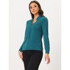 Allegra K Women's Elegant V Neck Work Office Button Up Shirt - 3 of 4