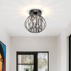 DORESshop Modern Semi-Flush Mount Ceiling Light, 1-Light Fixture, Black Finish, E26 Base, Bulb Not Included, Minimalist Industrial Style - 2 of 4