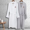 Linum Home Textiles 100% Turkish Cotton Unisex Smyrna Hotel/Spa Embroidered Robes - Halloween Gnomes - 3 of 4