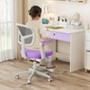 Costway Kids Desk Chair Children Study Chair with Adjustable Height, Armrest & Footrest Purple/Pink/Green/Gray/Blue - 2 of 4