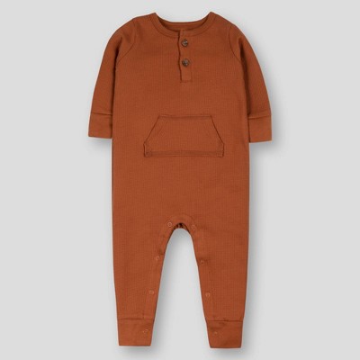 Lamaze Baby Organic Cotton Abode Thermal Loungewear Footless Romper - Chestnut Brown