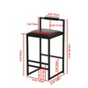 QingMoon Barstools Set of 2, Faux Leather Bar Stools, Counter Height Bar Chairs with Footrest and Metal Frame for Kitchen Island, Living Room - 4 of 4