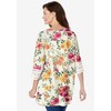 Woman Within Plus Size Crochet-Trim Three-Quarter Sleeve Tunic - 3 of 4