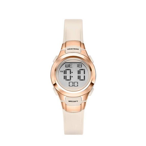 Women s Armitron Pro Sport Digital Watch Off white Target