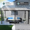 Pamapic Hardtop Outdoor Gazebo Pergola Aluminum Framed with Sloping Pitched Roof for Garden, Patio - 4 of 4