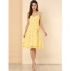Allegra K Women's Summer Spaghetti Strap Smocked Floral A-Line Sundresses - 4 of 4