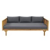 Outdoor 3 Seater Acacia Wood Daybed,Fabric Upholstered Sofa Bed,Open Slat Paneling Armrests Daybed For Patio Backyard,Garden-Coolbibila - 3 of 4