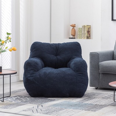 Tufted Bean Bag Chair With Filler Accent Arm Chair, Fluffy Lazy Sofa, Lounger,Length39.37"×Width37"×Height27.56"(3.28*3.08*2.30ft)