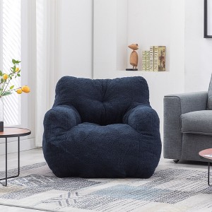 Tufted Bean Bag Chair With Filler Accent Arm Chair, Fluffy Lazy Sofa, Lounger,Length39.37"×Width37"×Height27.56"(3.28*3.08*2.30ft) - 1 of 4