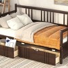Twin Size Daybed with Storage Drawers and Guard Rails, Solid Pine Wood Sofa Bed for Bedroom or Living Room-Baofuwish - 3 of 4