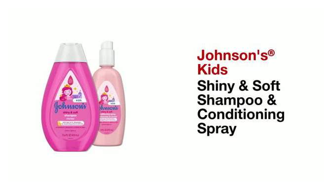 Johnson&#39;s Kids Shiny &#38; Soft Shampoo with Argan Oil &#38; Silk Proteins, for Toddlers&#39; Hair - 13.6 fl oz, 2 of 9, play video