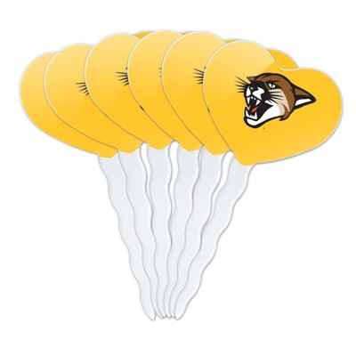 University of Vermont Secondary Heart Love Cupcake Picks Toppers Decoration Set of 6