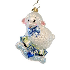 Christopher Radko 5.0 Inch Baa Baa Baby Boy Ornament Christmas Sheep Blue - 1 of 3