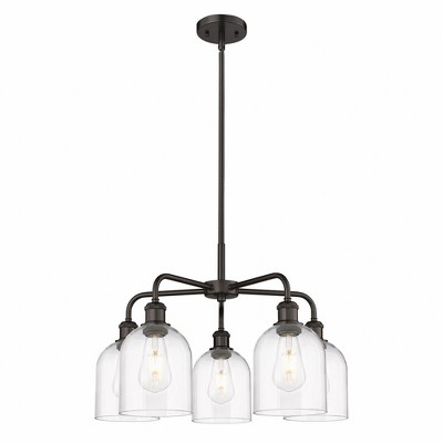 Bella - 5 Light Stem Hung Chandelier In Industrial Style-15 Inches Tall and 23.5 Inches Wide