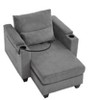 YOOCOZZ 37.4" Convertible Chaise Lounge Sofa Bed with USB Ports, Cup Holders, Phone Holder & Storage - 3 of 4