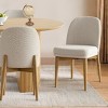 9-Piece Dining Table Set for 8, 79'' Oval Table with 8 Armless Linen Fabric Dining Chair, Parson Chair with Solid Wood Legs, Dining Room-Maison Boucle - 2 of 4