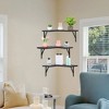 Unique Bargains Wood Wall Mounted Floating Shelves for Bedroom and Kitchen Set of 3 - 4 of 4