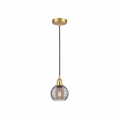 Athens Deco Swirl - 1 Light Mini Pendant In Industrial Style-8.75 Inches Tall and 6 Inches Wide