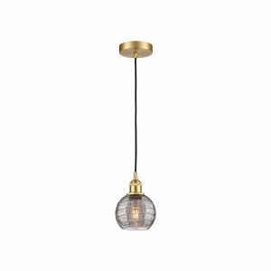 Athens Deco Swirl - 1 Light Mini Pendant In Industrial Style-8.75 Inches Tall and 6 Inches Wide - 1 of 1